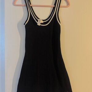 Black Alo Mini Knitted Dress with White Trim size S